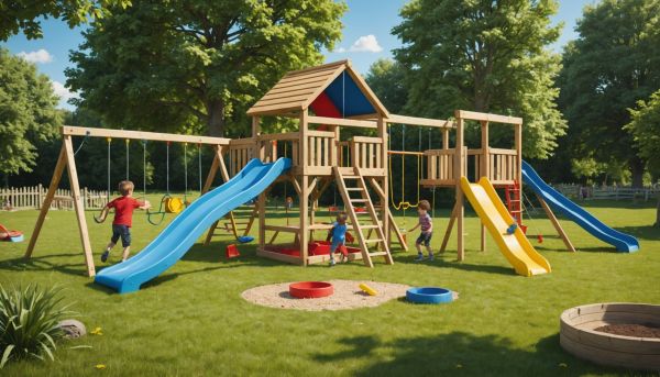 Aires jeux pour enfants au camping